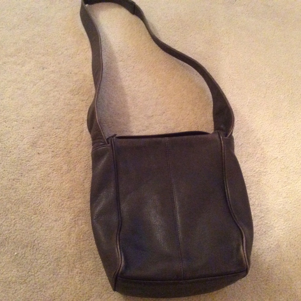 Charter Club Brown Shoulder Leather Handbag Purse - Picture 2 of 8